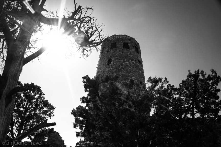 Mary Colter Indian Watchtower, a 70-foot tall tower. Grand Canyon views_girlgonetravel