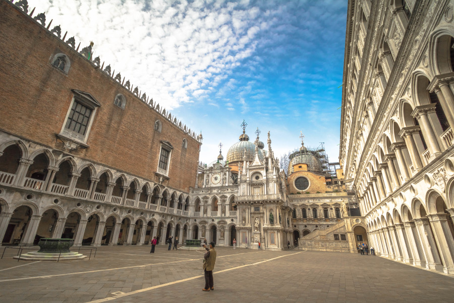 View of the piazza within the Doge's palace.